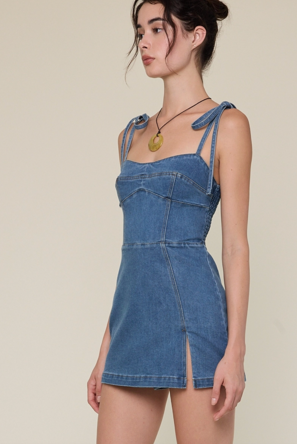 Sky To Moon - Denim Mini Dress|215028