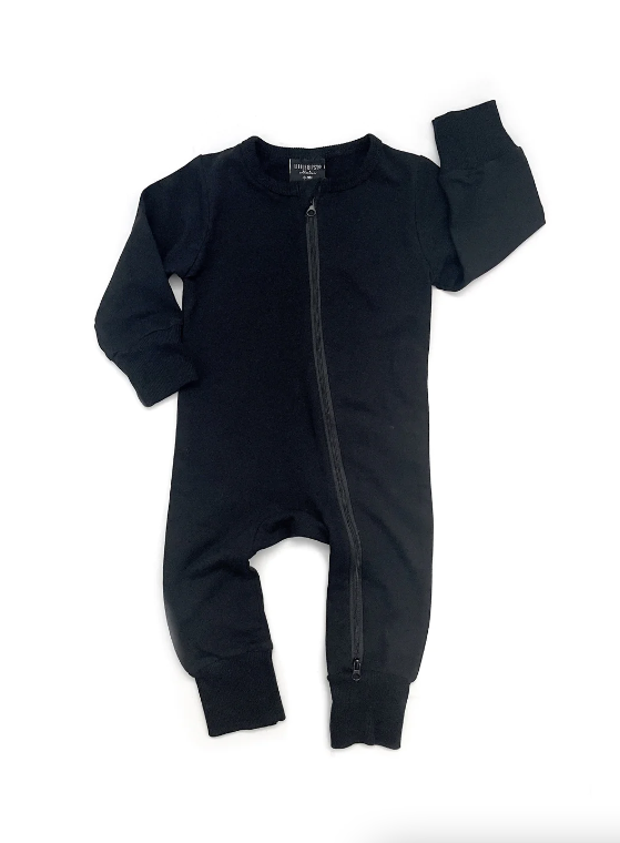 Little Bipsy - Black 2-Way Zip Romper|80335