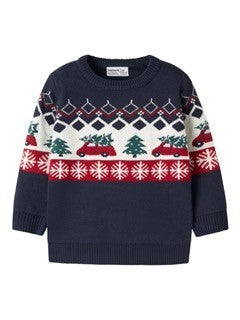 Name It - Navy Christmas Knit Sweater 6927|230033