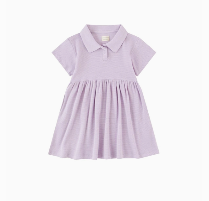 Norsu Organic - Organic Waffle Polo Dress-Iris|104097