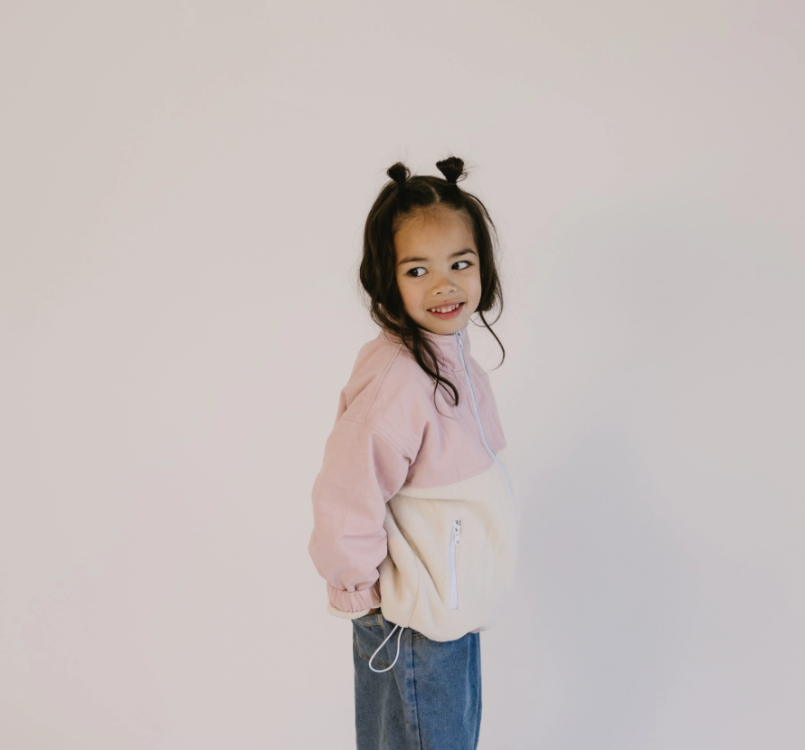 Roobear - Colourblock Fleece-lined Jacket True Cream + Brown|174793