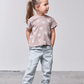 Little Bipsy - Floral Ribbed Lettuce Hem Tee - Mushroom|149333