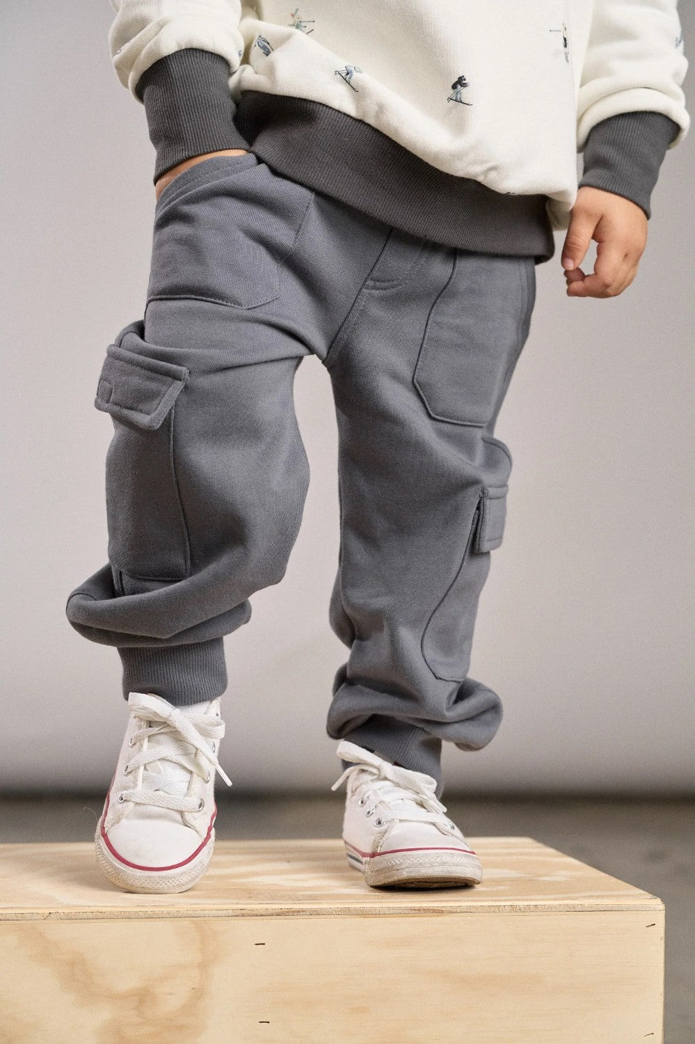 Little Bipsy - Stitch Pocket Cargo Jogger - Smoke|113645