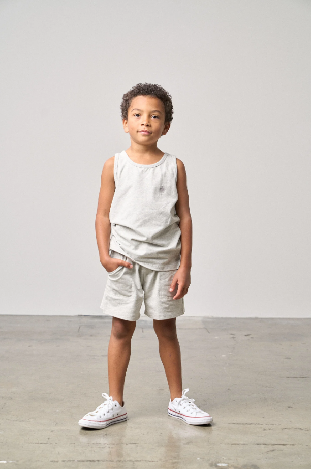 Little Bipsy - Palm Jersey Tank - Light Heather Grey|142537