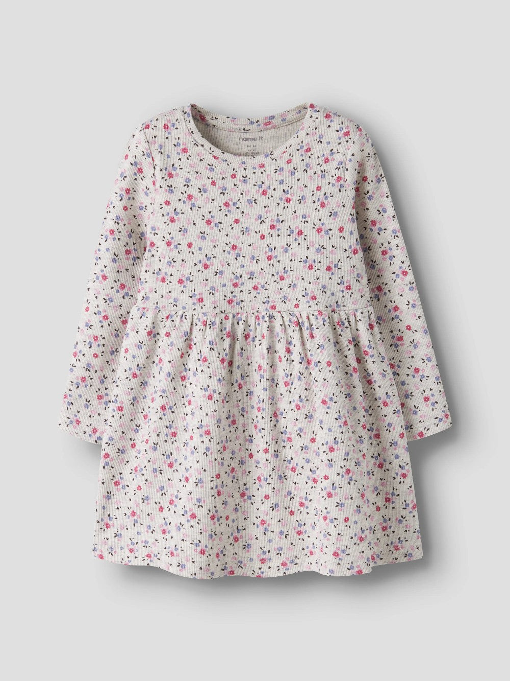Name It - Long Sleeve Ribbed Floral Dress|225523