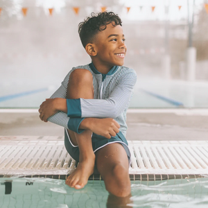 Honeysuckle - Rashguard Shirt - Navy Seersucker|140825