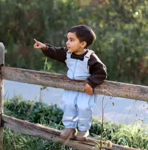 Roobear - Fleece-Lined Overalls Slate Blue|173382