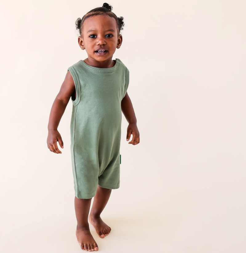 Parade Organics Tank Romper Camper Green|137628