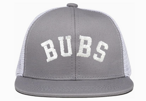 Flat Brim Trucker Hat - Bubs - Grey/White|141783
