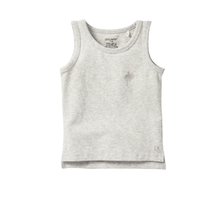 Little Bipsy - Palm Jersey Tank - Light Heather Grey|142535