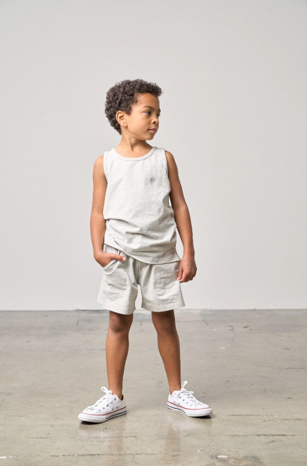 Little Bipsy - Palm Jersey Tank - Light Heather Grey|142540