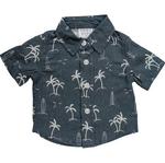 Mebie Baby - Navy Surfer Linen Button Up Shirt|205057