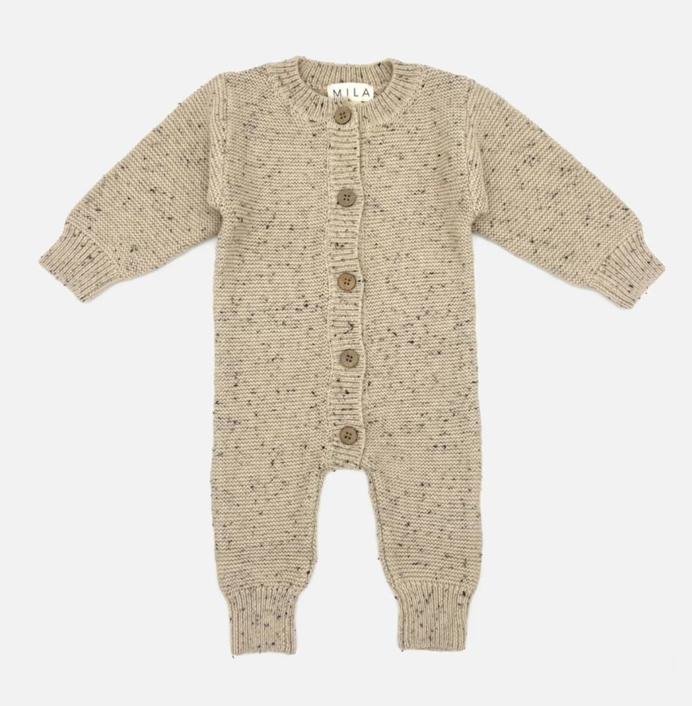 Mila & Co Purl Knit Romper | Honey Sprinkle|77419