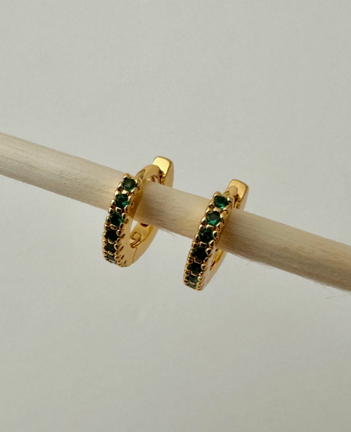 Tara Huggies Gold- Emerald -18K PVD Gold Plating|186990