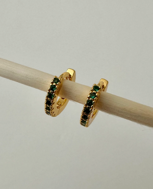 Tara Huggies Gold- Emerald -18K PVD Gold Plating|186990