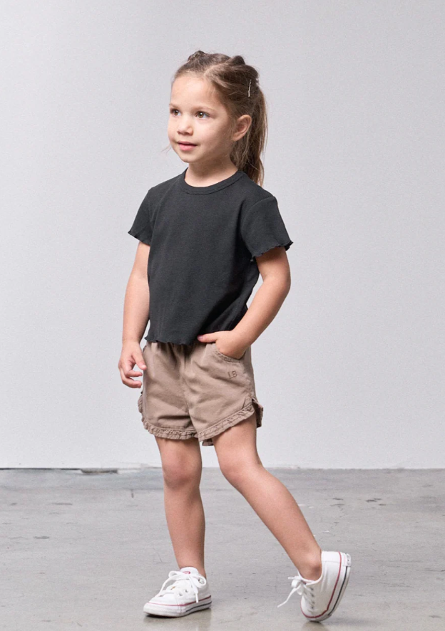 Little Bipsy - Ruffle Cotton Twill Shorts - Mushroom|149326