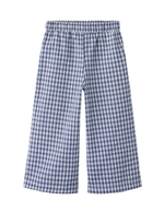 Name It - Navy Gingham Wide Leg Pant|208113