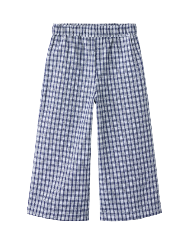 Name It - Navy Gingham Wide Leg Pant|208113