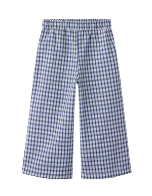 Name It - Navy Gingham Wide Leg Pant|208113
