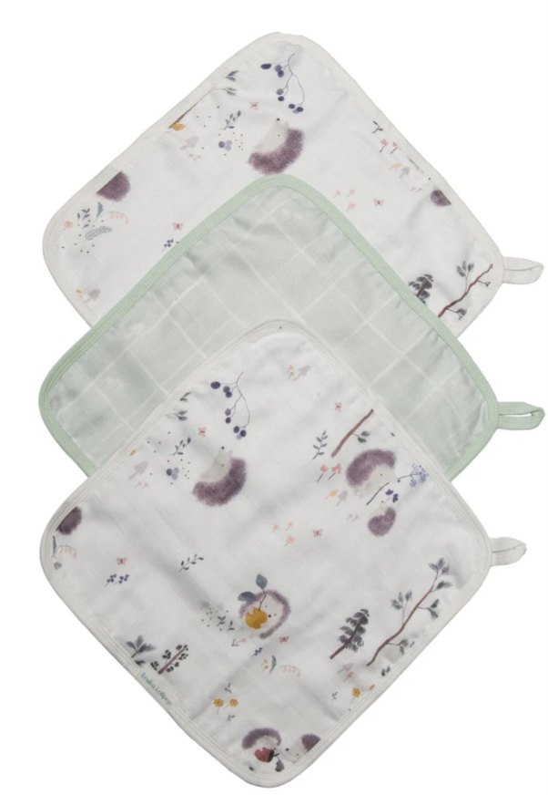 Loulou Lollipop - Washcloths 3 Piece Set - Hedgehogs|153123