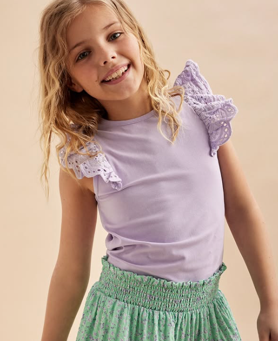 Creamie - Lavender Ruffle Tee|198182
