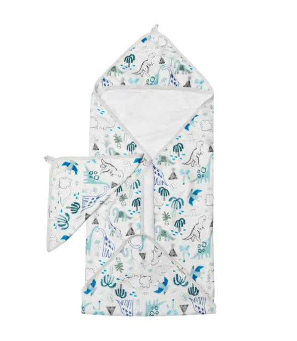 Loulou Lollipop - Muslin Hooded Towel Set - Dinosaurs|136271