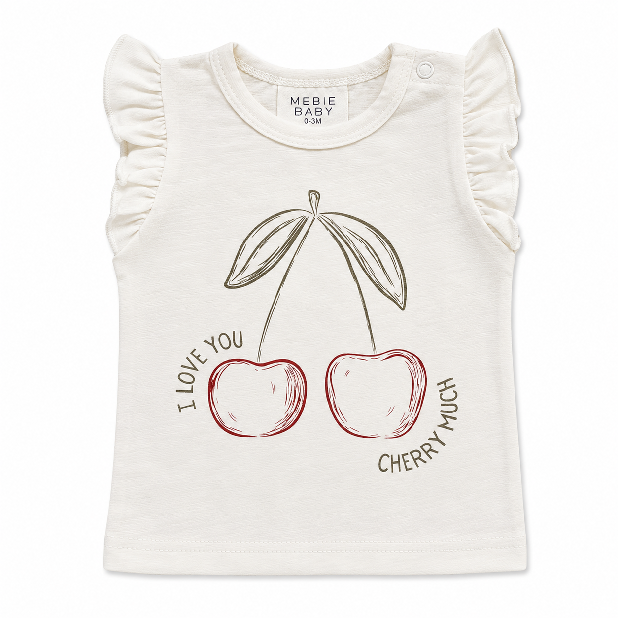 Mebie Baby -Cherry Ruffle Tee 6-12M