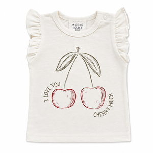 Mebie Baby -Cherry Ruffle Tee 6-12M