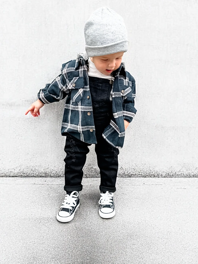 Little Bipsy - Hooded Flannel - Night Fall|113245