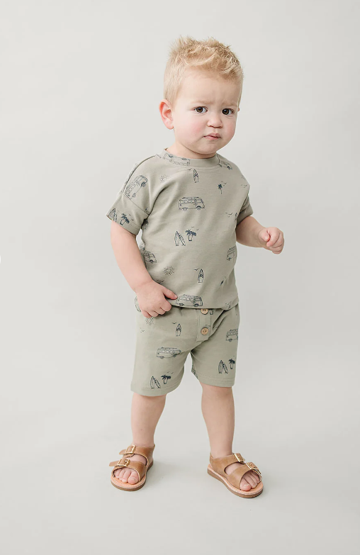 Mebie Baby - Beach Button Short Set|96567