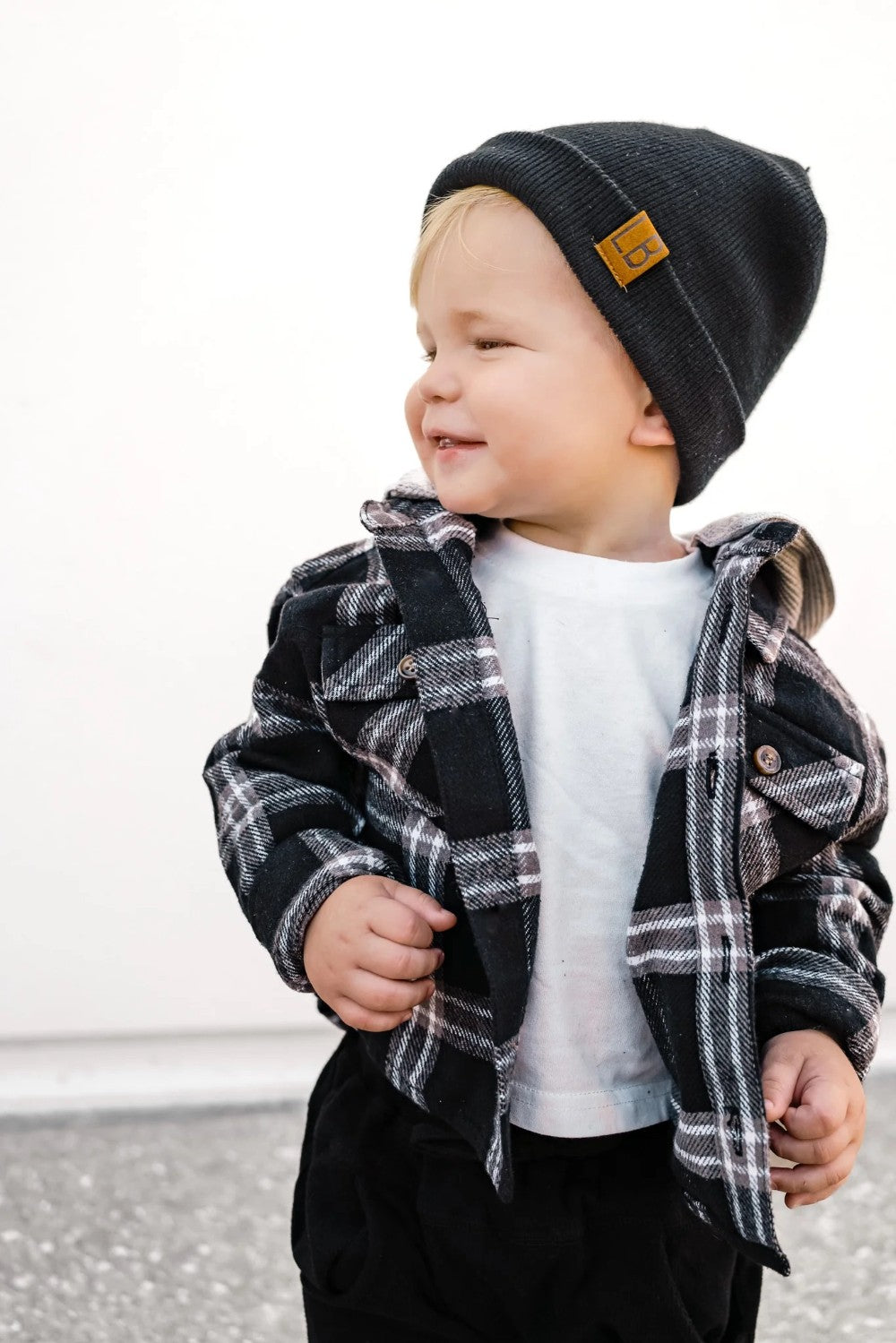 Little Bipsy - Hooded Flannel - Black|109201