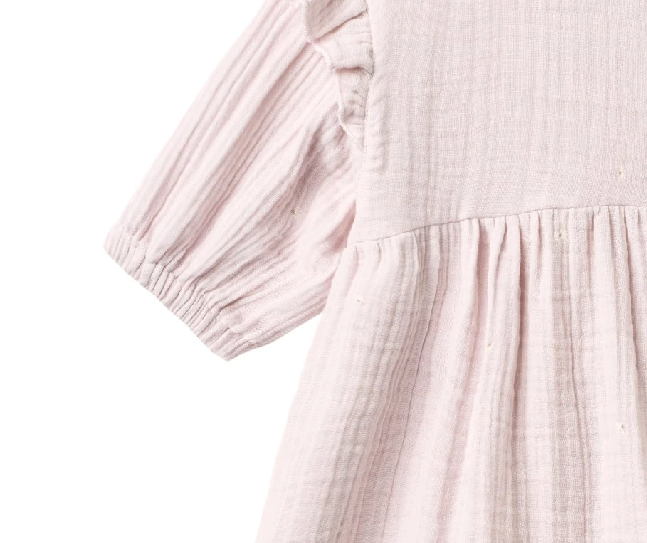 Wheat - Dress 3/4 Sleeve Gro purple light flowers|197171