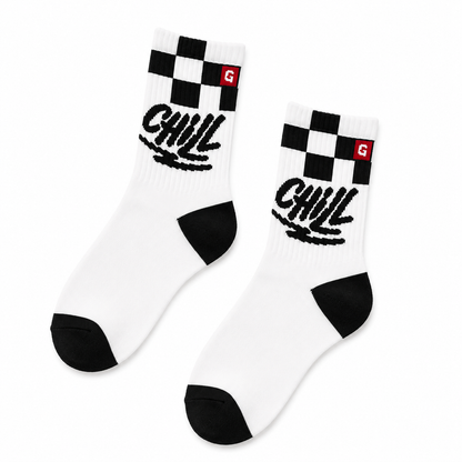 Little Trouble - Chill Crew Socks White