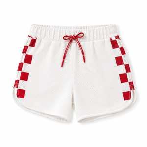 Little Trouble - Red Checker Courtside Shorts