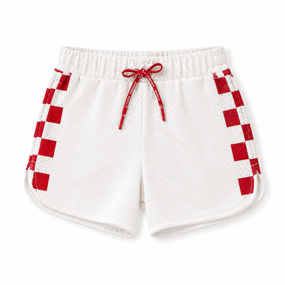 Little Trouble - Red Checker Courtside Shorts