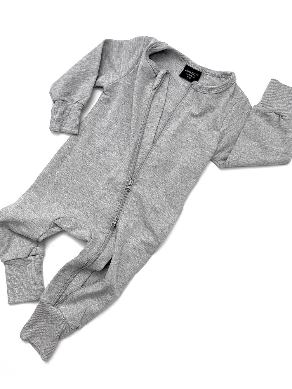 Little Bipsy - Grey 2-Way Zip Romper|108935