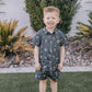 Mebie Baby - Navy Surfer Linen Button Up Shirt
