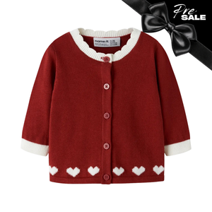 Pre- Sale: Name It - White Hearts Button Up Cardigan 2587