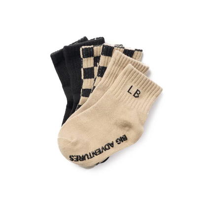 Little Bipsy - Sock 3-Pack - Mushroom Check Mix