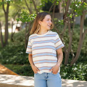 Roobear - Mom Matching Striped Cotton Tee