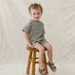 Mebie Baby - Navy Stripe Button Short Set