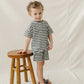 Mebie Baby - Navy Stripe Button Short Set