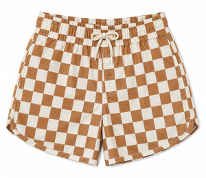 Mebie Baby - Rust Checker Swim Shorts