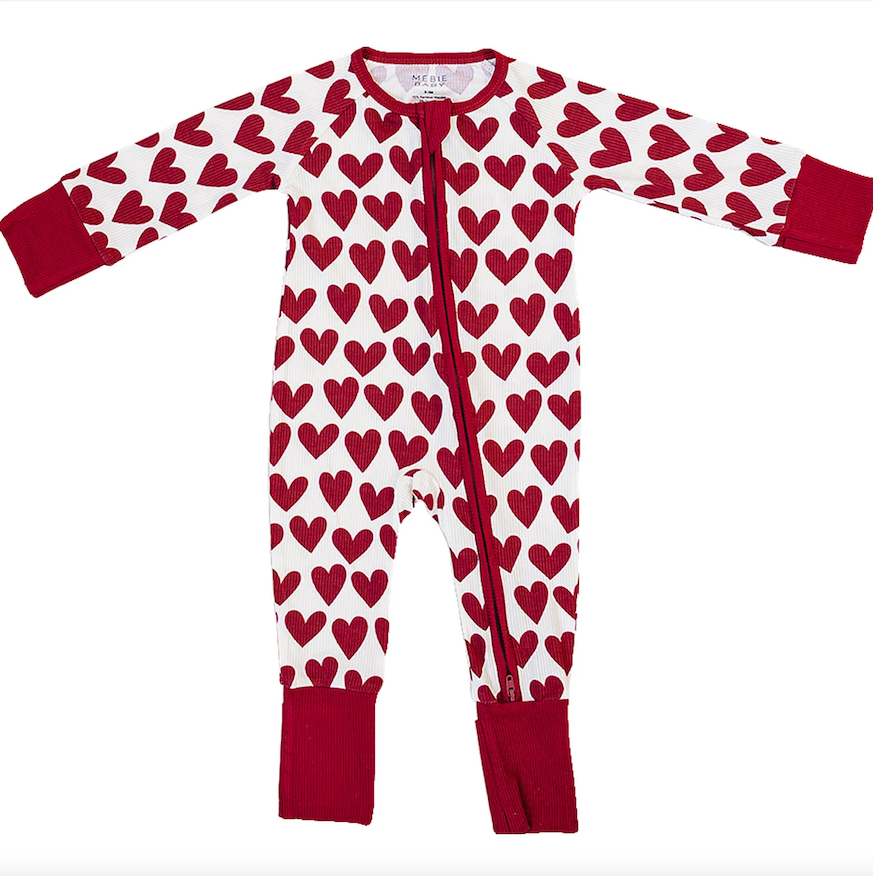 Mebie Baby - Hearts Ribbed Bamboo Zipper|185365