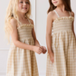 Organic Cotton Arabella Jumpsuit - Gingham Pale Khaki|155010