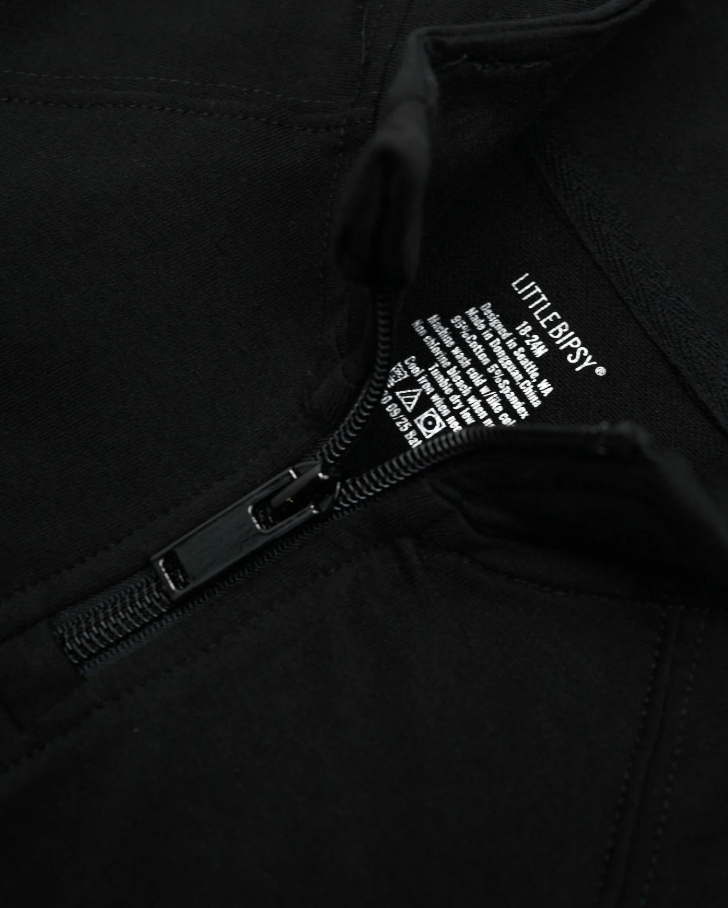 Little Bipsy - Quarter Zip Pullover - Black|177924