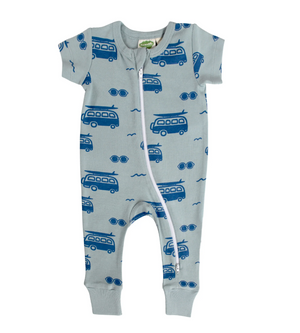 Parade - 2 Way Zip Romper Short Sleeve - Surf|147293
