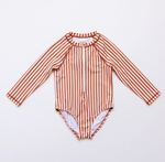 Roco Swim - Zip Up Terracotta Stripe|88544