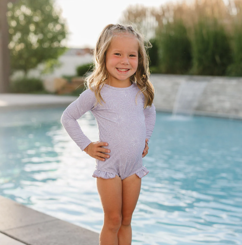 Current Tyed - The "Lily" Ruffle Rashgaurd Suit|198333