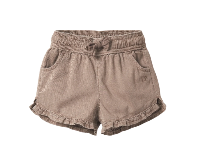 Little Bipsy - Ruffle Cotton Twill Shorts - Mushroom|149327